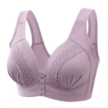 Front Button Breathable Skin-Friendly Cotton Bra - WOOLX