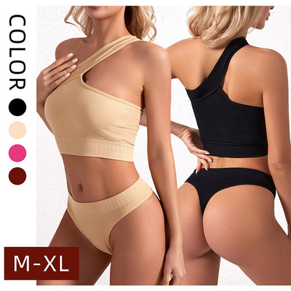 No steel ring gathered yoga clothing sports anti-light underwear women's comfortable shockproof bra fitness beauty vest set - WOOLX