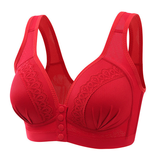Front Button Breathable Skin-Friendly Cotton Bra - WOOLX