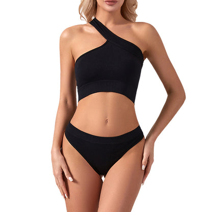 No steel ring gathered yoga clothing sports anti-light underwear women's comfortable shockproof bra fitness beauty vest set - WOOLX