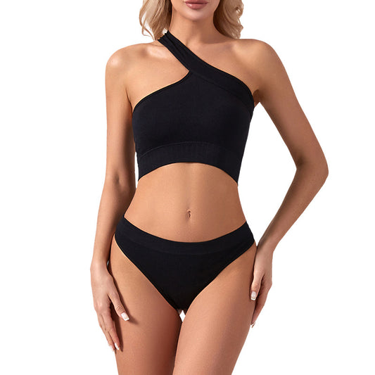 No steel ring gathered yoga clothing sports anti-light underwear women's comfortable shockproof bra fitness beauty vest set - WOOLX