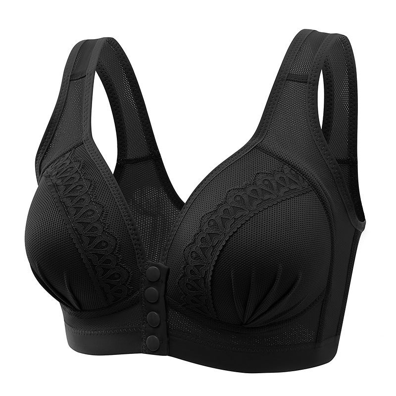 Front Button Breathable Skin-Friendly Cotton Bra - WOOLX