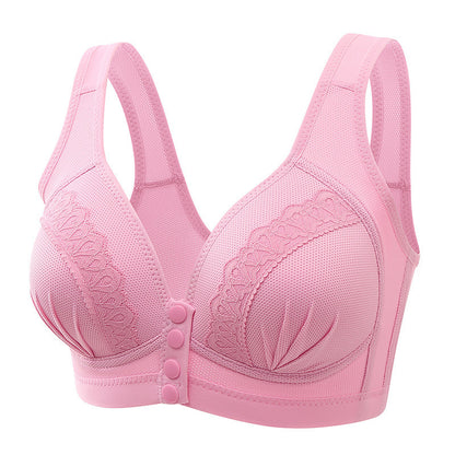 Front Button Breathable Skin-Friendly Cotton Bra - WOOLX