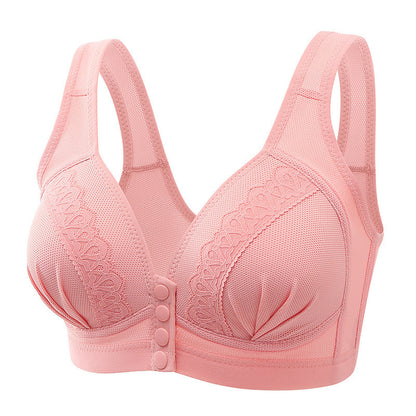 Front Button Breathable Skin-Friendly Cotton Bra - WOOLX