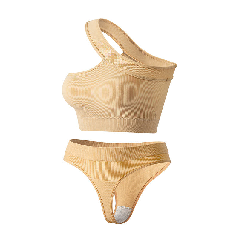 No steel ring gathered yoga clothing sports anti-light underwear women's comfortable shockproof bra fitness beauty vest set - WOOLX