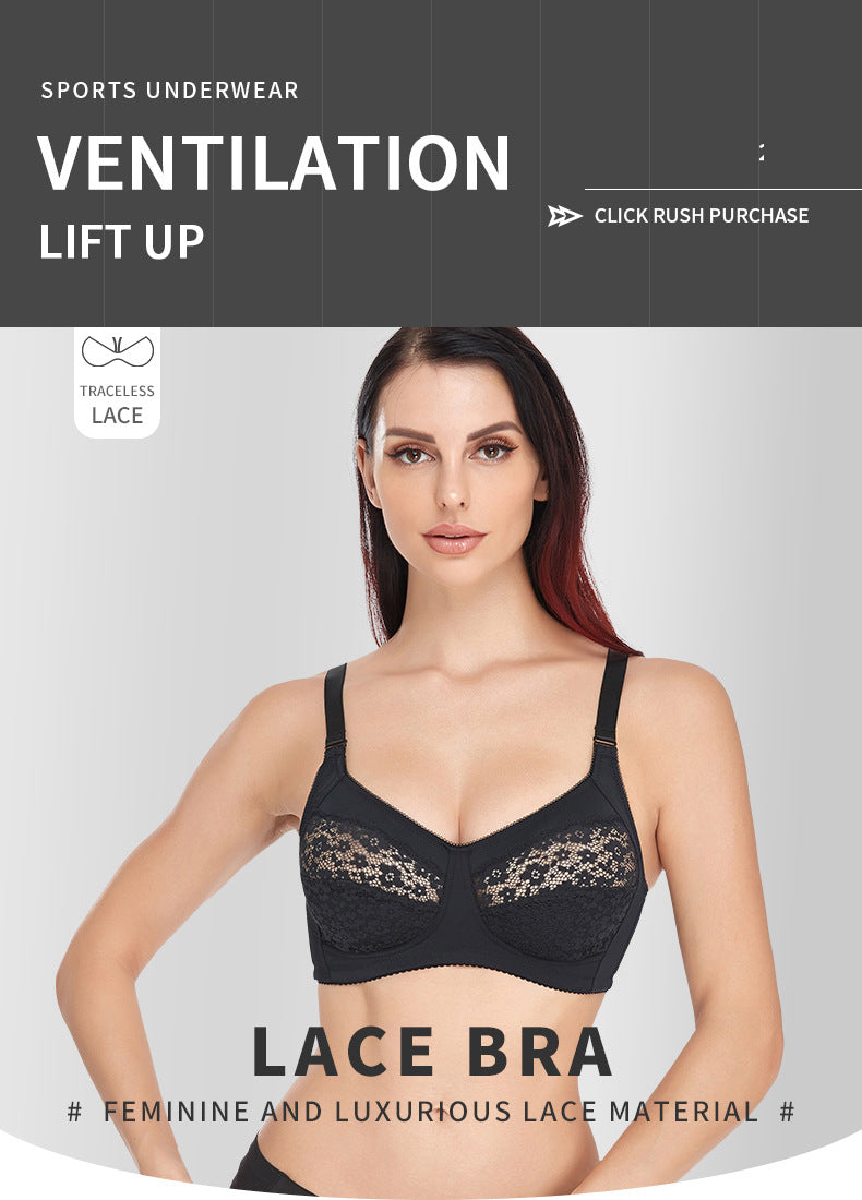 Comfortable Adjustable Plus Size Wireless Bra - WOOLX