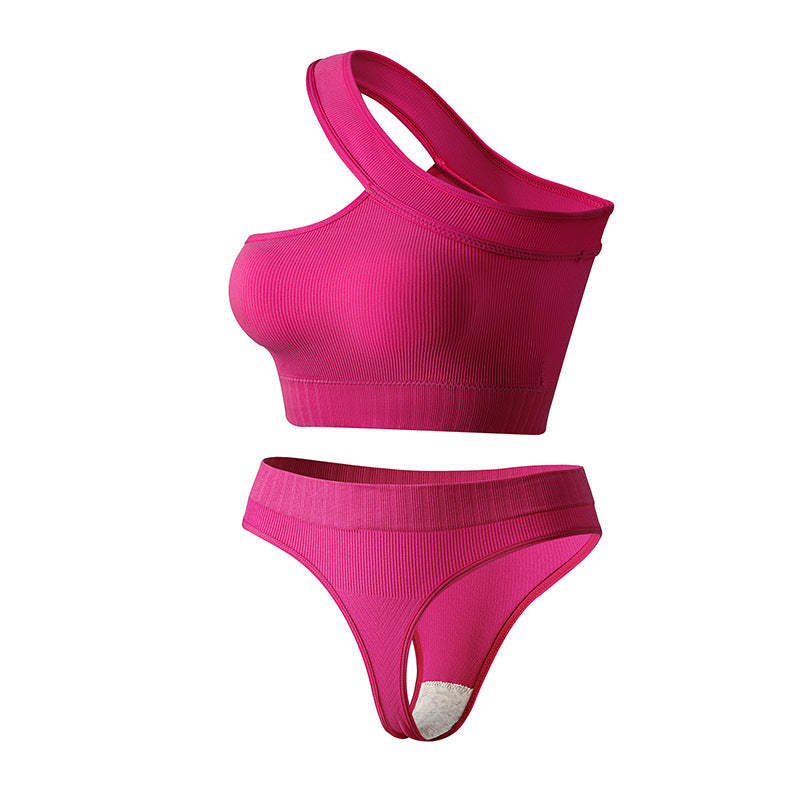 No steel ring gathered yoga clothing sports anti-light underwear women's comfortable shockproof bra fitness beauty vest set - WOOLX