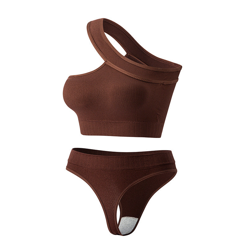 No steel ring gathered yoga clothing sports anti-light underwear women's comfortable shockproof bra fitness beauty vest set - WOOLX