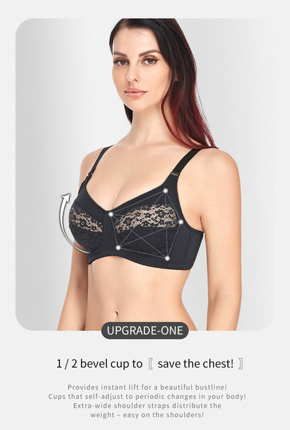 Comfortable Adjustable Plus Size Wireless Bra - WOOLX