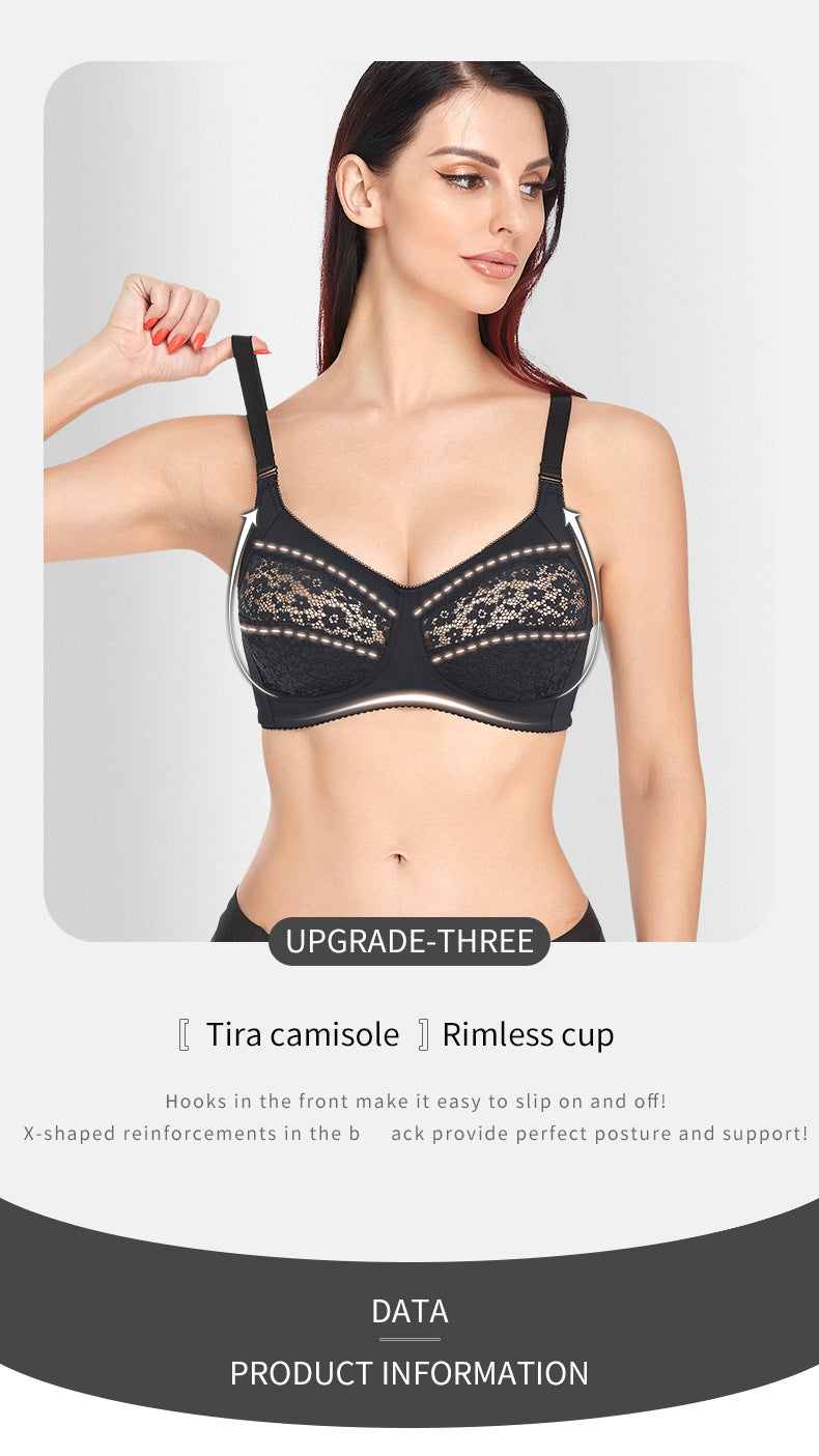 Comfortable Adjustable Plus Size Wireless Bra - WOOLX