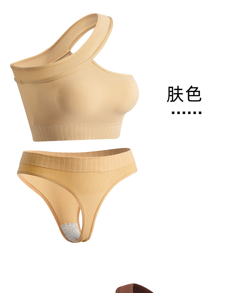 No steel ring gathered yoga clothing sports anti-light underwear women's comfortable shockproof bra fitness beauty vest set - WOOLX