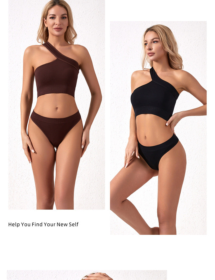 No steel ring gathered yoga clothing sports anti-light underwear women's comfortable shockproof bra fitness beauty vest set - WOOLX