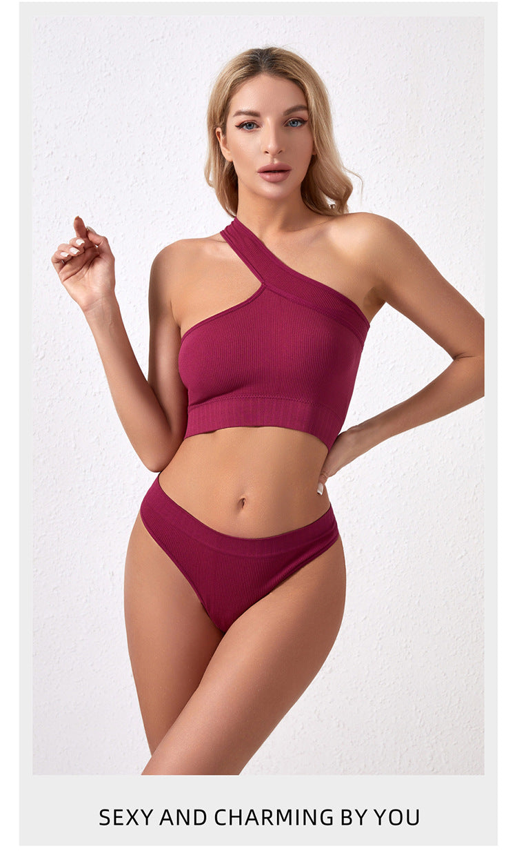 No steel ring gathered yoga clothing sports anti-light underwear women's comfortable shockproof bra fitness beauty vest set - WOOLX
