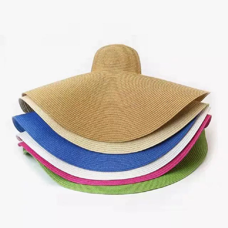 Seaside Beach Sun Hat Oversized Straw Hat - WOOLX