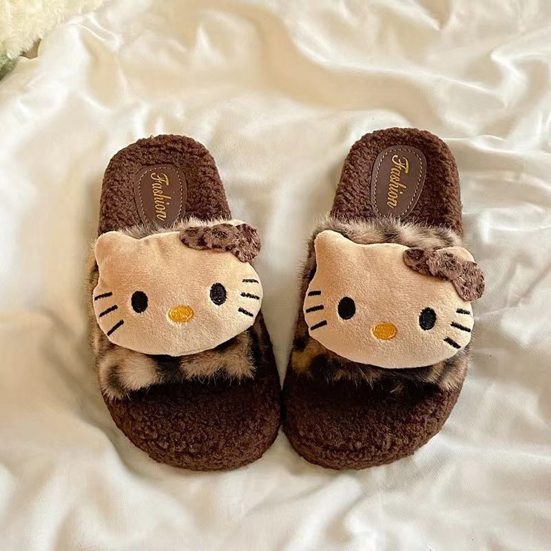 Adorable Brown Fuzzy Slippers - WOOLX