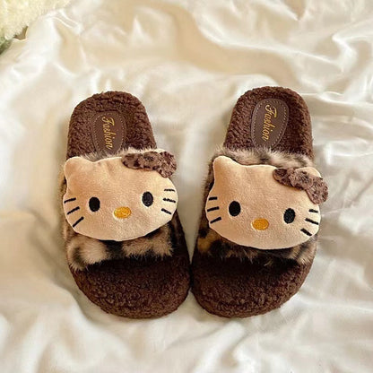 Adorable Brown Fuzzy Slippers - WOOLX