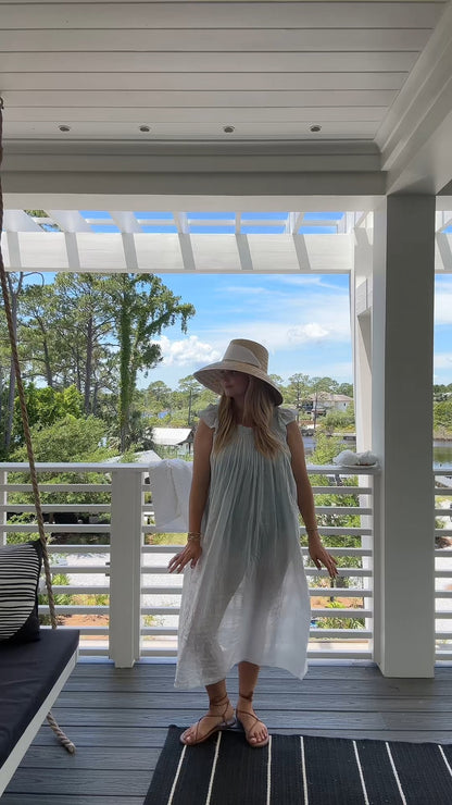 Wide Brim Straw Sun Hat With White Band – Elegant Summer Beach Hat - WOOLX