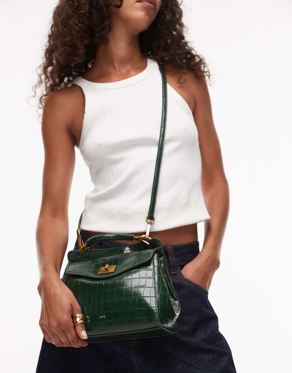 Black Woven Leather Hobo Shoulder Bag With Knotted Detail Shoulder Strap - WOOLX