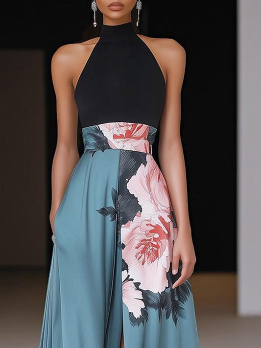Sexy Halter Sleeveless Maxi Dress