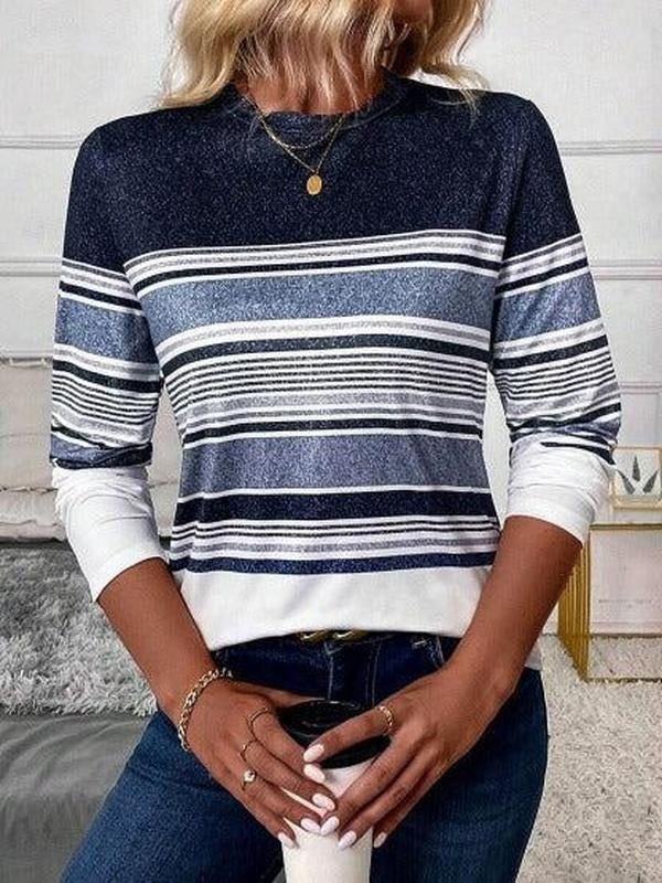 Young Striped Print Long Sleeve Top