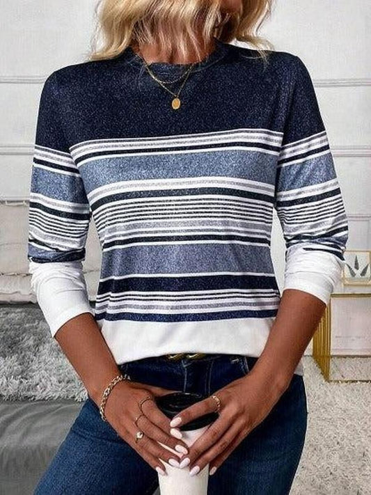 Young Striped Print Long Sleeve Top