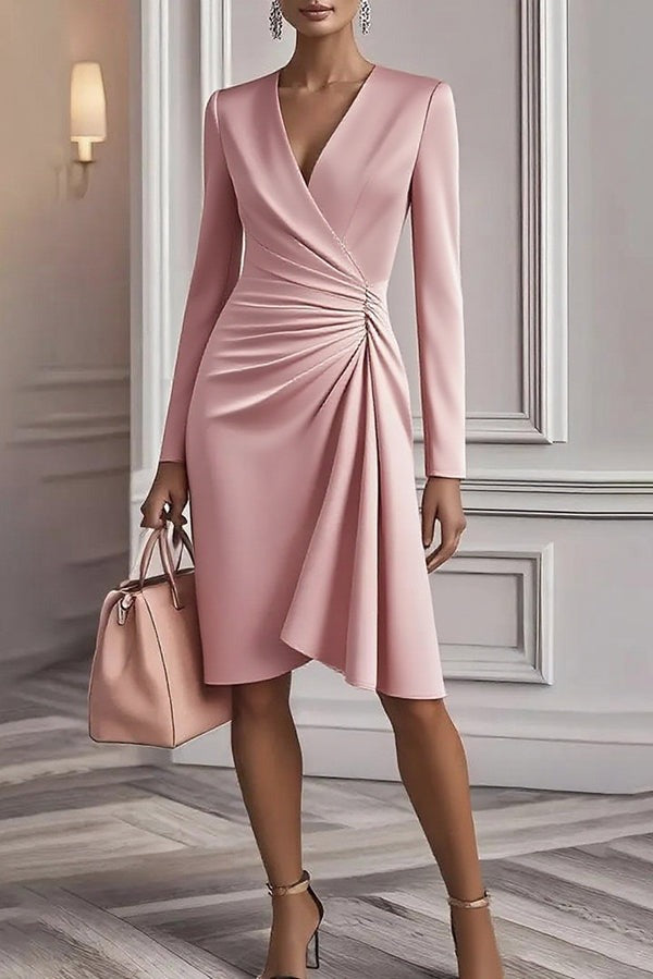 Youthful Long Sleeve Plain Mini Dress