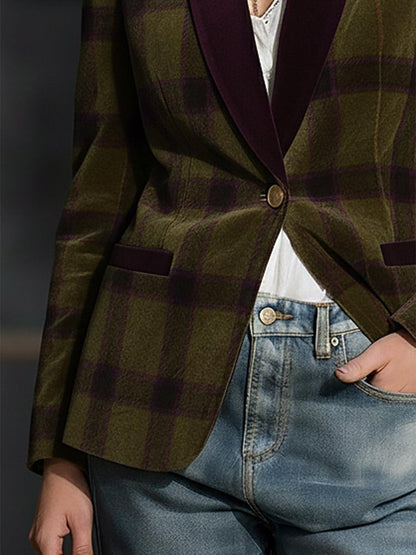 Retro Long Sleeve Check Outerwear