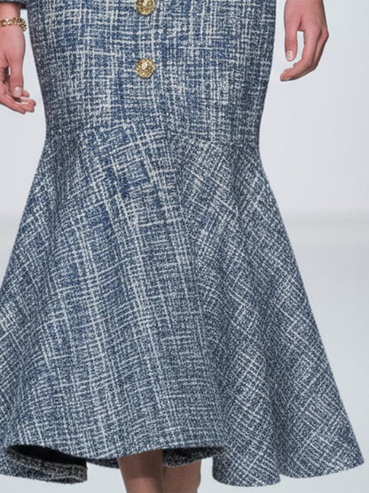 Trendy Long Sleeve Blue Maxi Dress