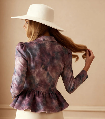 Elegant Purple Long Sleeve Blazer