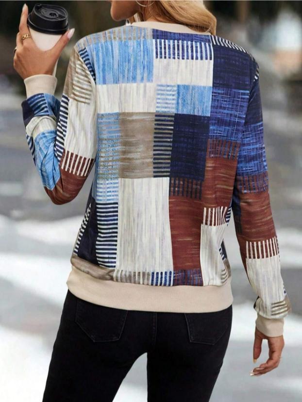 Modern Blue Long Sleeve Top
