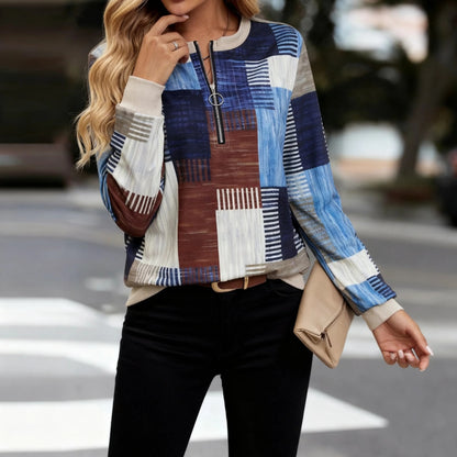 Modern Blue Long Sleeve Top