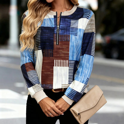 Modern Blue Long Sleeve Top