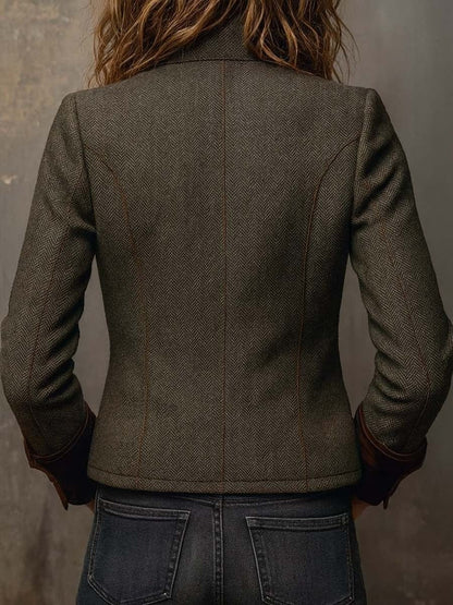 Groovy Collared Long Sleeve Outerwear